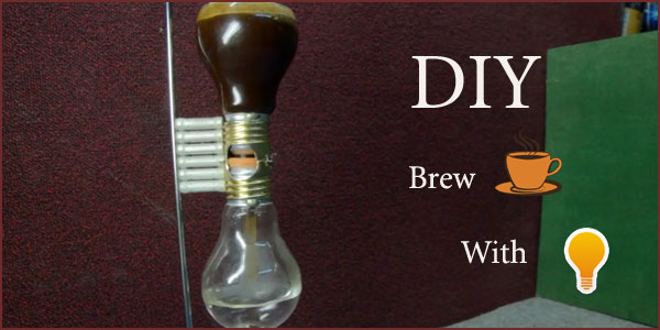 brew coffee with light bulb